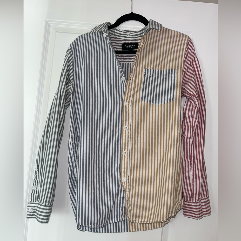 Pacsun men’s long sleeve polo multicolored